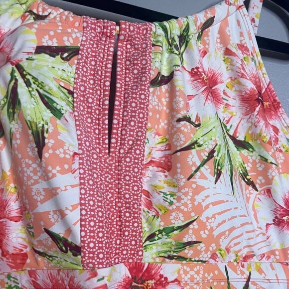 Beach House Size 14 Takini Hibiscus Floral Swim Tank Keyhole Neck Resort Wear - Picture 5 of 6